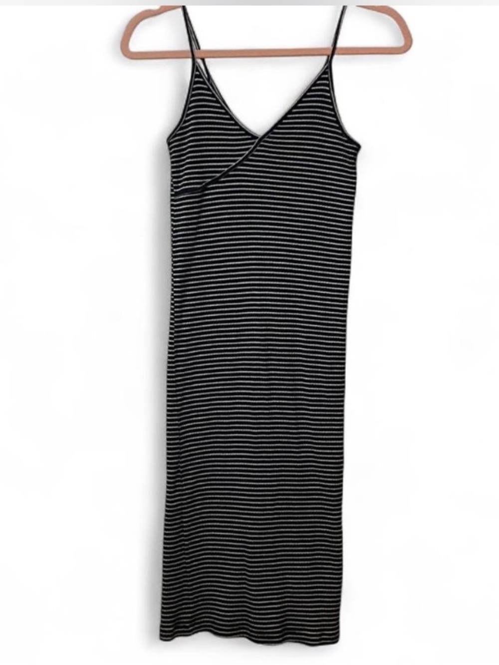 TOPSHOP Navy and White Striped Slip Dress